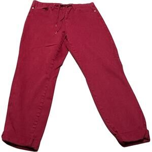 Judy Blue Garment Dyed High Rise Cuffed Cropped Jeans Red 9 / 29
